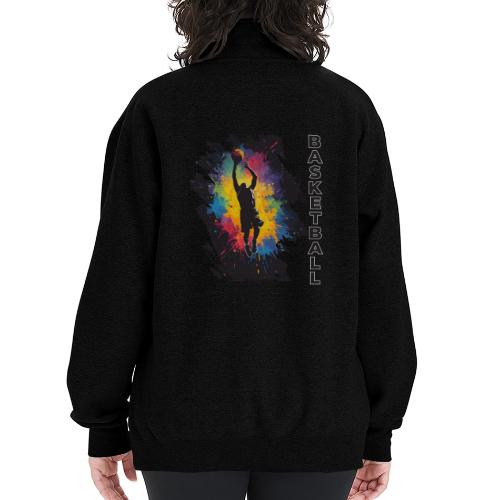 High Energy Basketball Paint Splatter Art - Champion Unisex 1/4 Zip Pullover Sweatshirt