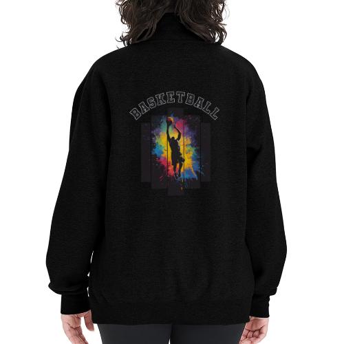 Basketball Slam Dunk Splash Design - Champion Unisex 1/4 Zip Pullover Sweatshirt