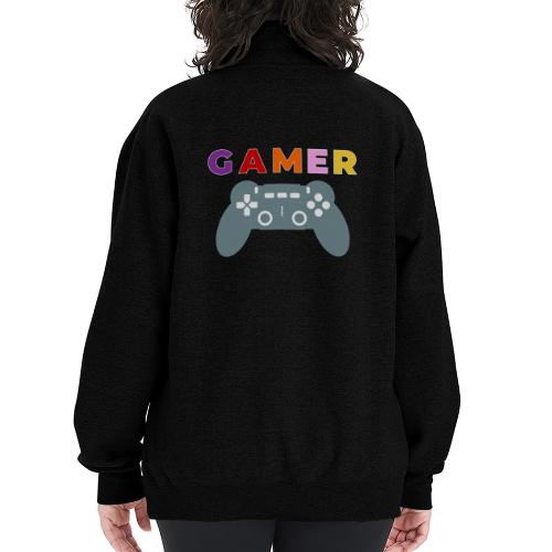 Colorful Gamer Controller Graphic - Champion Unisex 1/4 Zip Pullover Sweatshirt