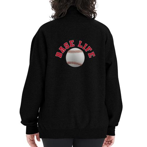 Baseball: Base Life Vibes - Champion Unisex 1/4 Zip Pullover Sweatshirt