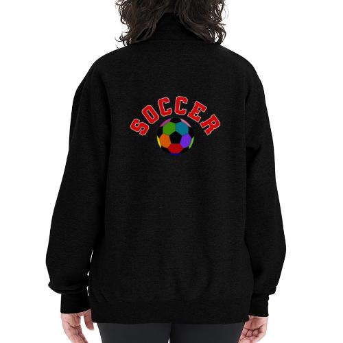 Soccer: Colorful Kick - Champion Unisex 1/4 Zip Pullover Sweatshirt