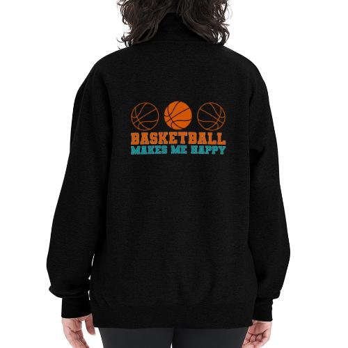 Basketball makes me happy - Champion Unisex 1/4 Zip Pullover Sweatshirt