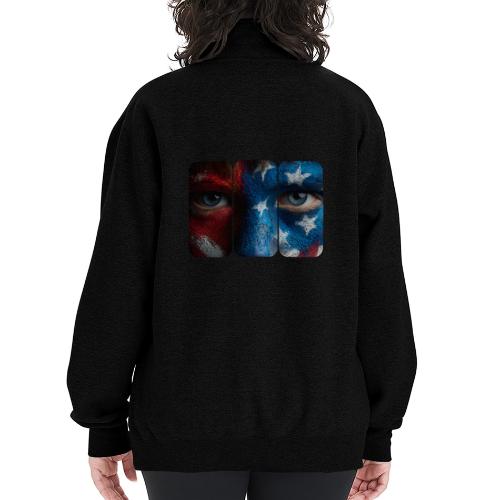 USA: Painted for the Flag - Champion Unisex 1/4 Zip Pullover Sweatshirt