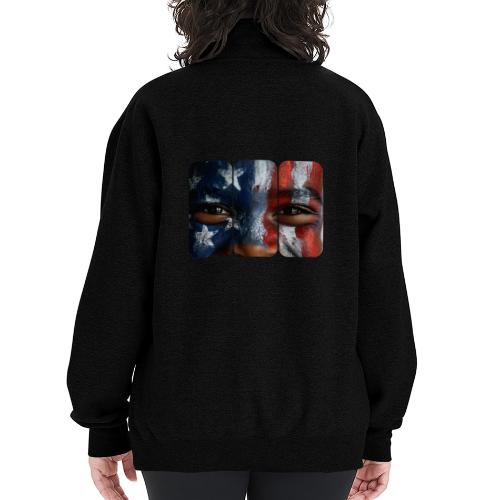 USA: Three Panels of Pride - Champion Unisex 1/4 Zip Pullover Sweatshirt