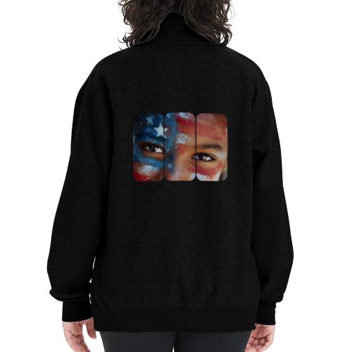 USA: Eyes of the Flag - Champion Unisex 1/4 Zip Pullover Sweatshirt