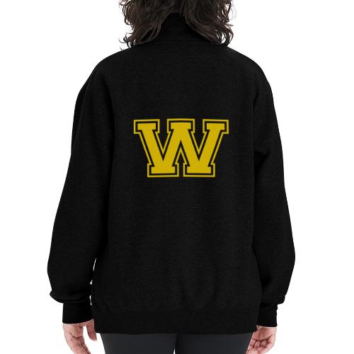 Letter W – Capital Athletic Alphabet Monogram - Champion Unisex 1/4 Zip Pullover Sweatshirt