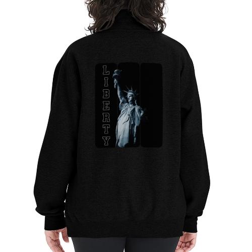 USA: Vertical Liberty - Champion Unisex 1/4 Zip Pullover Sweatshirt