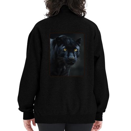 Black Panther Glowing Eyes Design - Champion Unisex 1/4 Zip Pullover Sweatshirt