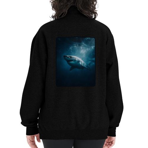 Great White Shark Ocean Design - Champion Unisex 1/4 Zip Pullover Sweatshirt