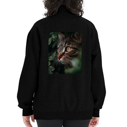Tabby Cat Jungle Eyes Design - Champion Unisex 1/4 Zip Pullover Sweatshirt