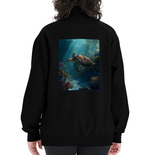 Sea Turtle Coral Reef Design - Champion Unisex 1/4 Zip Pullover Sweatshirt