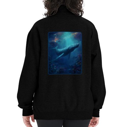 Humpback Whale Ocean Reef Design - Champion Unisex 1/4 Zip Pullover Sweatshirt