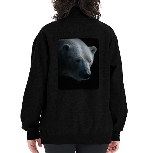 Polar Bear Close-Up Wildlife Design - Champion Unisex 1/4 Zip Pullover Sweatshirt