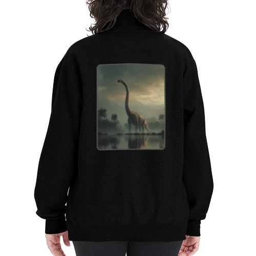 Brachiosaurus Misty Lake Design - Champion Unisex 1/4 Zip Pullover Sweatshirt