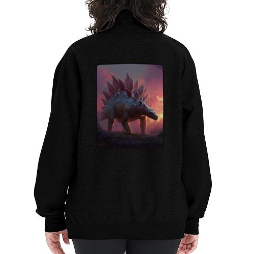 Stegosaurus Sunset Forest Design - Champion Unisex 1/4 Zip Pullover Sweatshirt