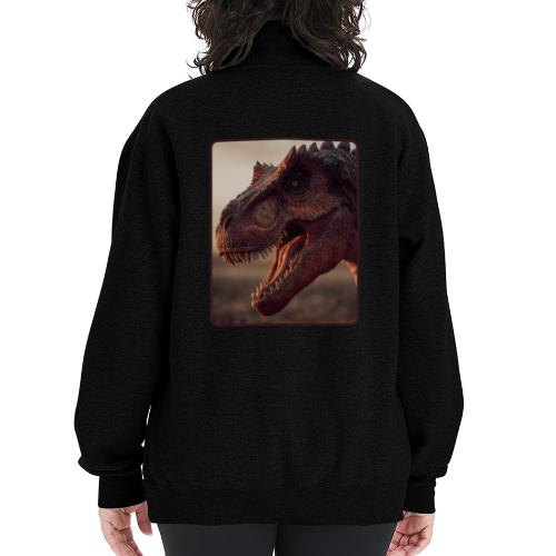 T Rex Roaring Close-Up Design - Champion Unisex 1/4 Zip Pullover Sweatshirt