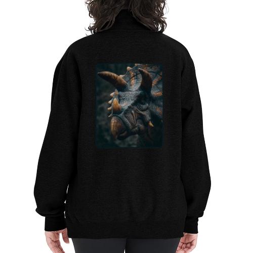 Triceratops Detailed Portrait Design - Champion Unisex 1/4 Zip Pullover Sweatshirt
