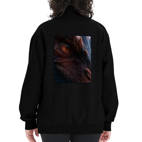 Fierce Ancient Dragon Portrait Design - Champion Unisex 1/4 Zip Pullover Sweatshirt