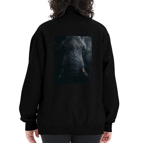 Shadow Elephant Intense Eyes Design - Champion Unisex 1/4 Zip Pullover Sweatshirt