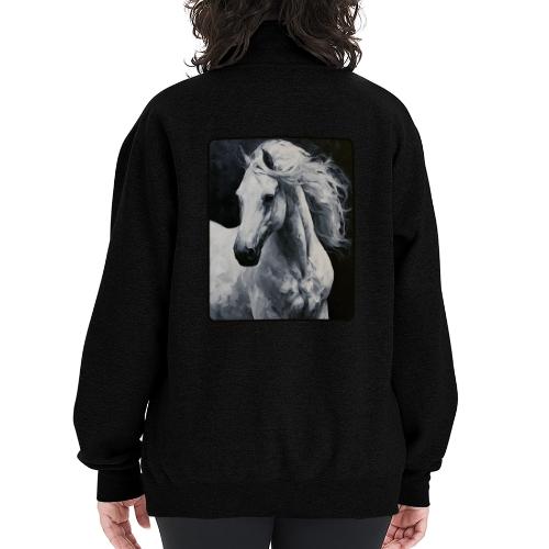 White Horse Oil Painting Design - Champion Unisex 1/4 Zip Pullover Sweatshirt