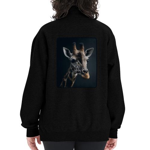 Majestic Giraffe Artistic Portrait Design - Champion Unisex 1/4 Zip Pullover Sweatshirt