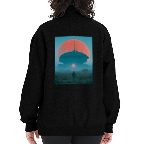 Astronaut Alien Outpost Design - Champion Unisex 1/4 Zip Pullover Sweatshirt