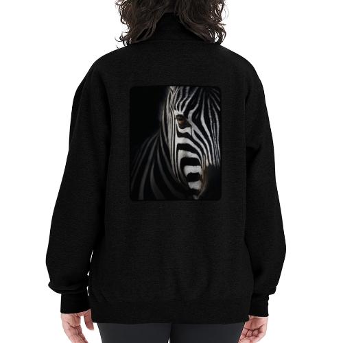 Zebra High Contrast Portrait Design - Champion Unisex 1/4 Zip Pullover Sweatshirt