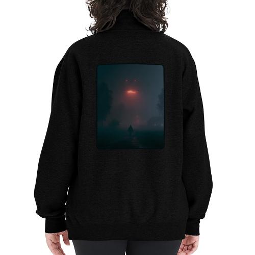 Mysterious UFO Encounter Design - Champion Unisex 1/4 Zip Pullover Sweatshirt