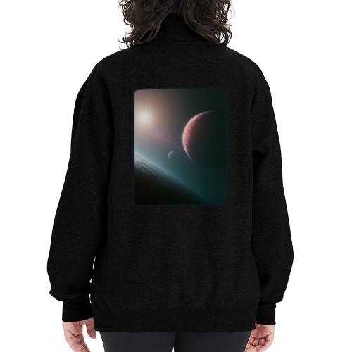Deep Space Planet Horizon Art - Champion Unisex 1/4 Zip Pullover Sweatshirt