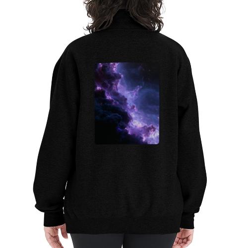 Purple Nebula Space Design - Champion Unisex 1/4 Zip Pullover Sweatshirt