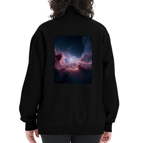 Radiant Cosmic Nebula Artwork - Champion Unisex 1/4 Zip Pullover Sweatshirt