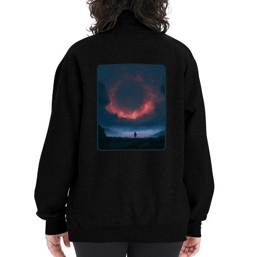 Supernova Reflection Space Scene - Champion Unisex 1/4 Zip Pullover Sweatshirt