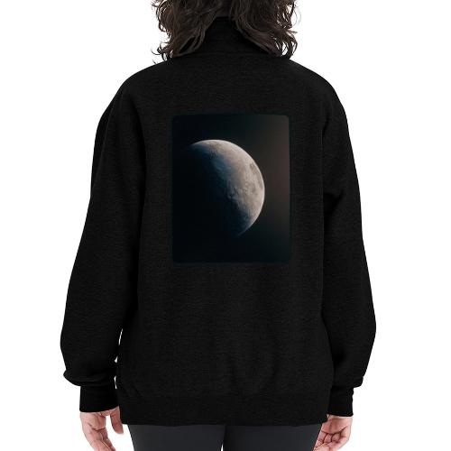 Crescent Moon Celestial Artwork - Champion Unisex 1/4 Zip Pullover Sweatshirt
