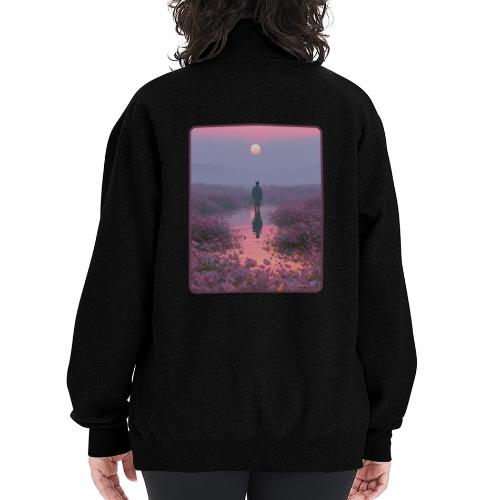 Ethereal Sunset Flower Field Art - Champion Unisex 1/4 Zip Pullover Sweatshirt