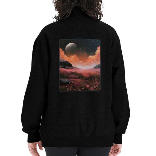 Moonlit Fantasy Flower Landscape - Champion Unisex 1/4 Zip Pullover Sweatshirt