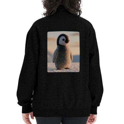 Cute Penguin Chick Sunrise Design - Champion Unisex 1/4 Zip Pullover Sweatshirt