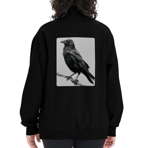 Raven Black and White Art Design - Champion Unisex 1/4 Zip Pullover Sweatshirt