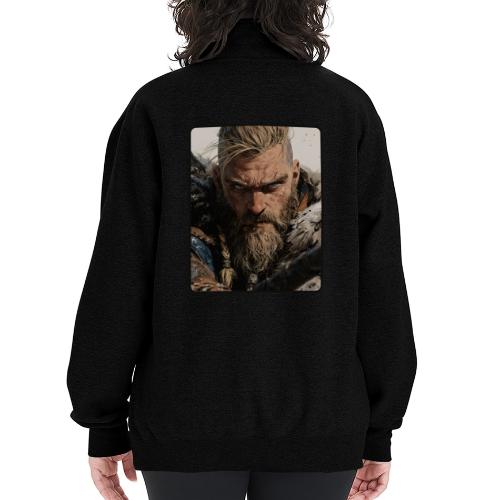 Fierce Viking Warrior Portrait - Champion Unisex 1/4 Zip Pullover Sweatshirt