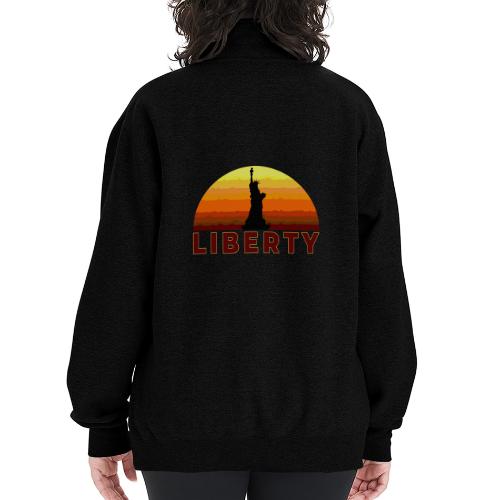 USA: Sunset Liberty Bold - Champion Unisex 1/4 Zip Pullover Sweatshirt