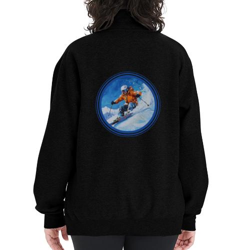 Skiing: On the Edge - Champion Unisex 1/4 Zip Pullover Sweatshirt