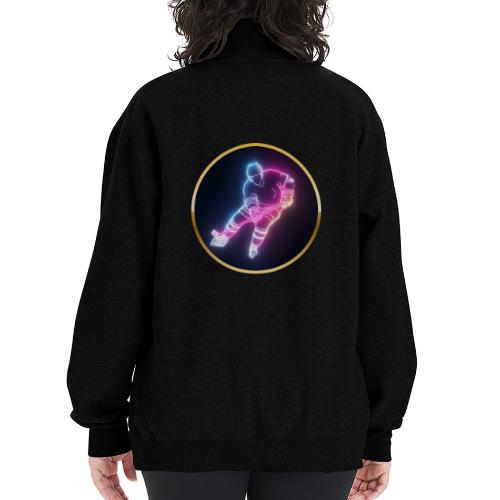 Hockey: Neon Ice Striker - Champion Unisex 1/4 Zip Pullover Sweatshirt