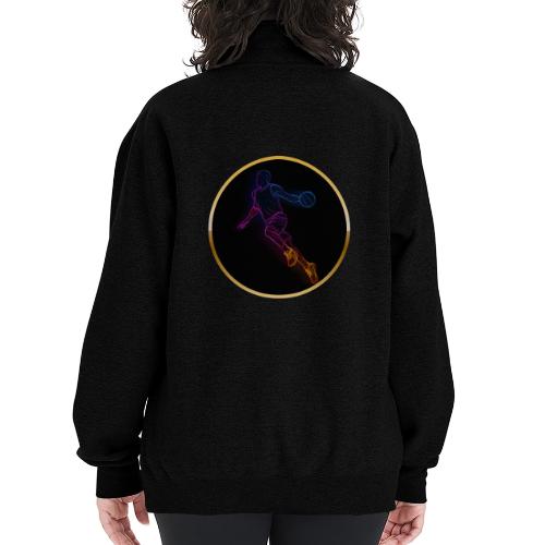 Basketball: Neon Jump Shot - Champion Unisex 1/4 Zip Pullover Sweatshirt