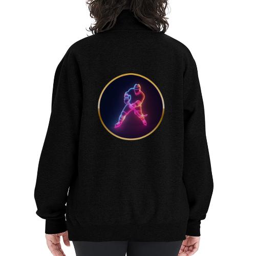 Hockey: Neon Ice Strike - Champion Unisex 1/4 Zip Pullover Sweatshirt