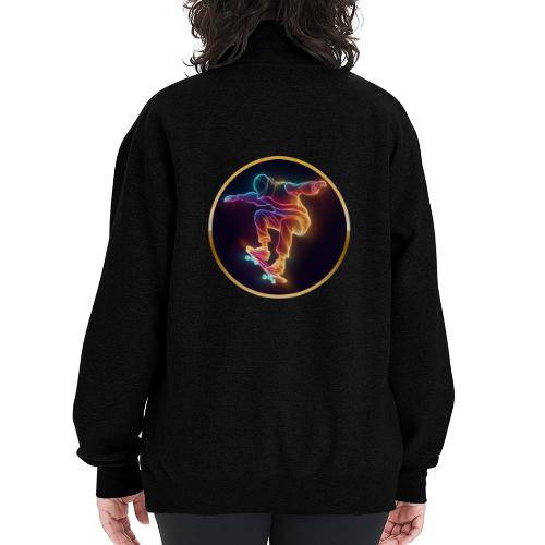 Skateboarding: Midnight Neon Skater - Champion Unisex 1/4 Zip Pullover Sweatshirt