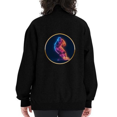 Hockey: Neon Hockey Sketch - Champion Unisex 1/4 Zip Pullover Sweatshirt