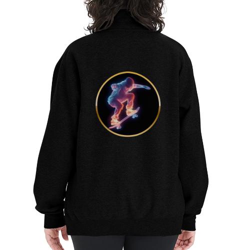 Skateboarding: Neon Skate Orbit - Champion Unisex 1/4 Zip Pullover Sweatshirt