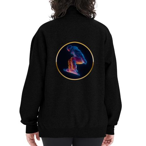 Snowboarding: Arctic Neon Leap - Champion Unisex 1/4 Zip Pullover Sweatshirt