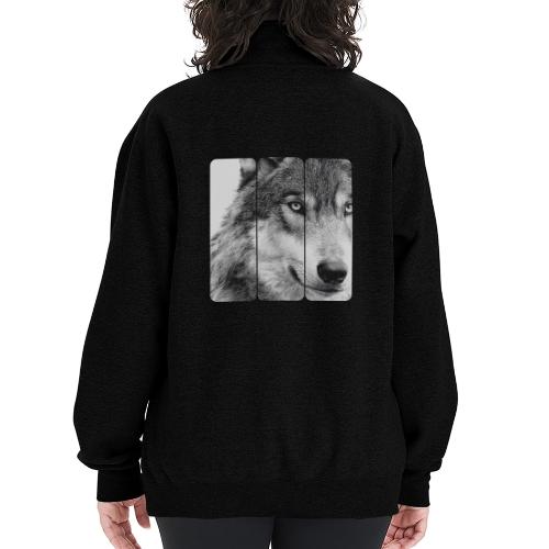 Wolf Face Triptych: Silent Alpha - Champion Unisex 1/4 Zip Pullover Sweatshirt