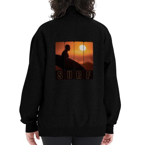 Surfing: Sunset Surf Panels - Champion Unisex 1/4 Zip Pullover Sweatshirt