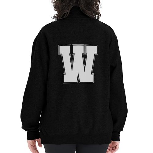 White Letter W – Varsity Alphabet Monogram - Champion Unisex 1/4 Zip Pullover Sweatshirt